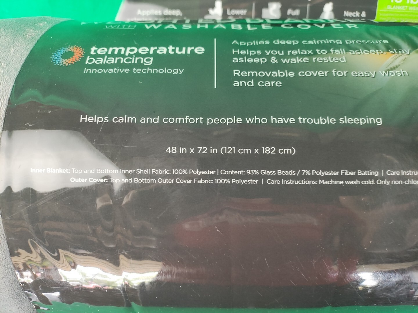 48"x72" Temperature Balancing Weighted Blanket Gray Tranquility 15