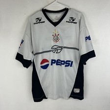 SC Corinthians Paulista 2002 Topper Pepsi Home Soccer Jersey Shirt Sz Large Rare