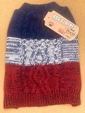 Brand New Red/Blue/White Dog Sweater 