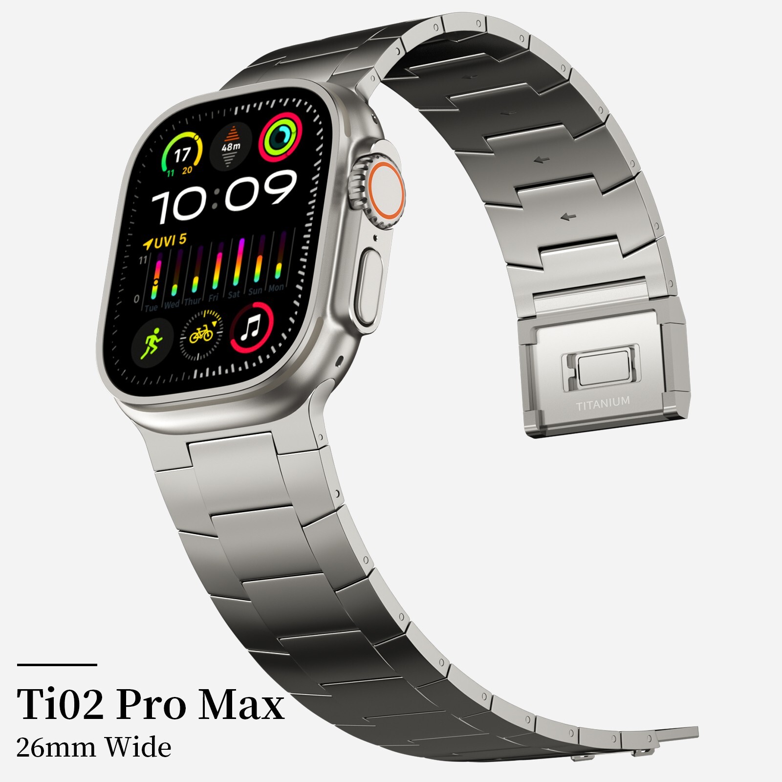 26mm Wide Watch belt Full Titanium Band with Magnetic Clasp for Apple Watch