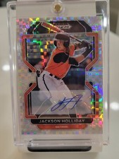 2022 Panini Prizm Draft Picks Jackson Holliday POWER PLAID #/17 RC AUTO ROOKIE