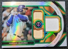 ⚾ Yordan Alvarez 2023 Topps Tribute Triple Relic Card Green Parallel SN 65/99