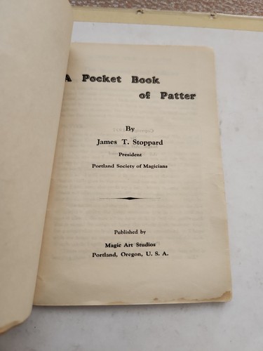 Vintage 1937 Pocket Book of Patter by Jimmy Stoppard -Rare Vintage Magic Tricks - Picture 2 of 9