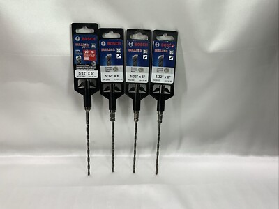 Lot of 4 BOSCH HC2302 Hammer Masonry Drill 5/32in x 6in Carbide SDS Plus