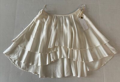 forte_forte Italy Size 0 IVORY Layered Design Silk Short Skirt $475