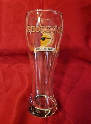 Shock Top Belgian White Ale Witbier Wheat Beer Glass Anheuser Busch 8 3/16'' Tall