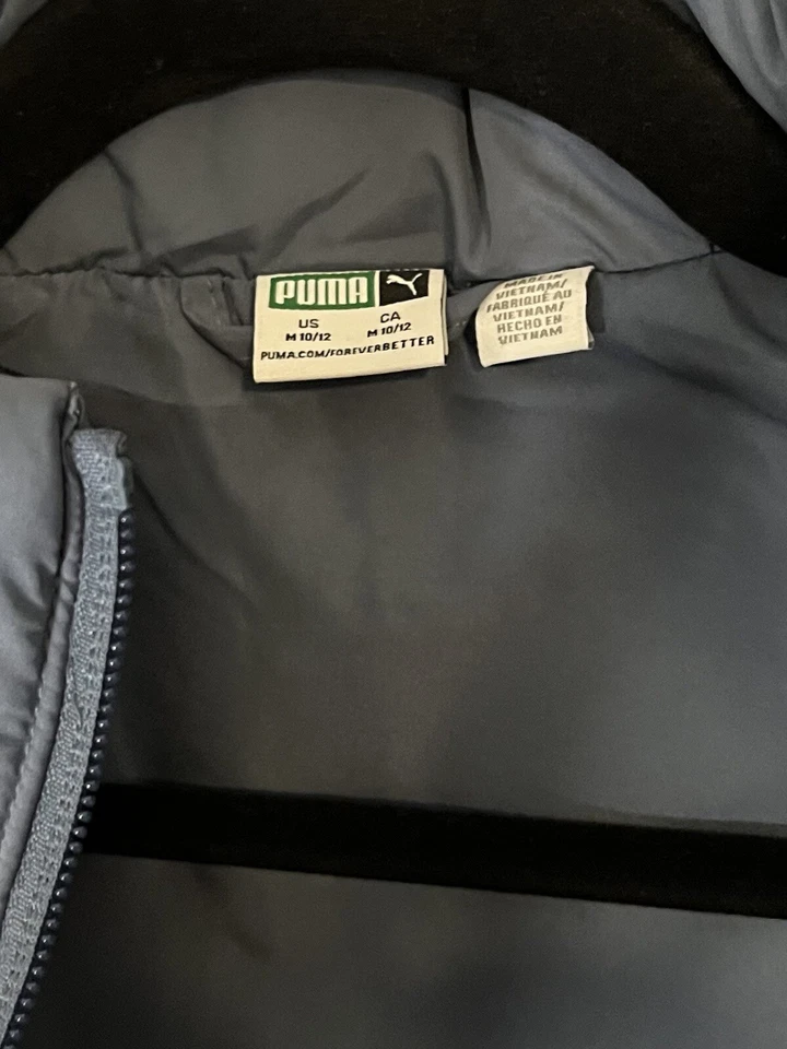 Puma Youth Boy’s Classic Light Blue Puffer Winter Vest Jacket Size M 10/12 - Image 4 of 4