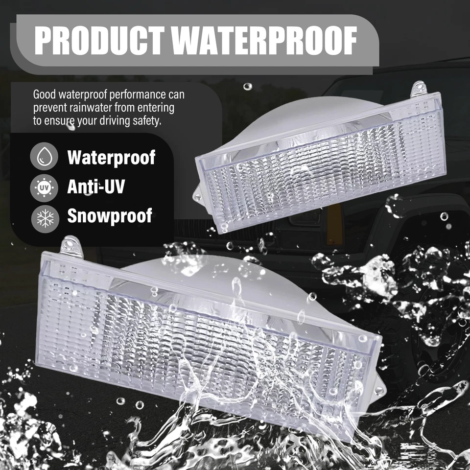 Parking Turn Signal Lights For Jeep Cherokee 1991-1996 & Comanche 91-92 Pickup Foto 2 de 4