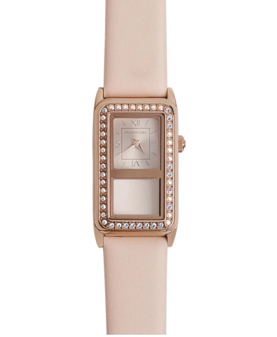 Origami Owl Storyteller Living Locket Watch Storyteller Rose Gold Living Locket Watch with AB Crystals +  main image 3