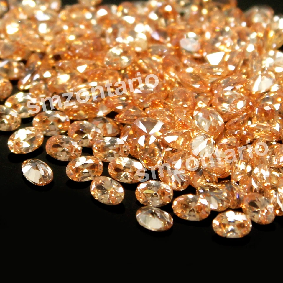 Lote de 10 piezas de piedras preciosas sueltas con forma ovalada de zafiro champán certificado natural de 5x4 mm Foto 2 de 4