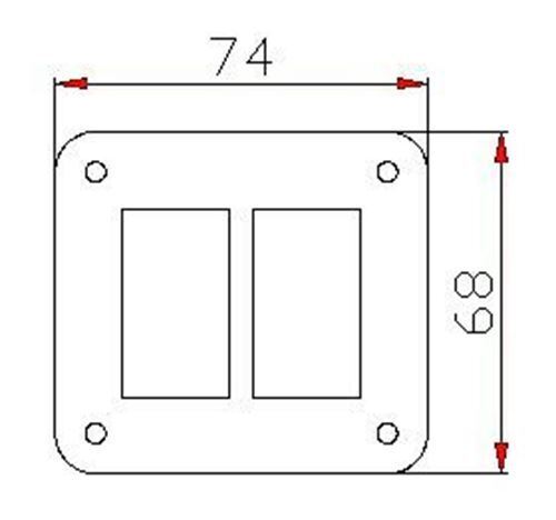 2 GANG ALUMINIUM ALLOY ROCKER TOGGLE GANG SWITCH PANEL- 12V 24V BOAT MARINE 4X4 - Picture 3 of 10
