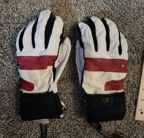 Marker Skihandschuhe Damen schwarz-weiß Leder mit Fäustlingsbezügen - Bild 9 von 22