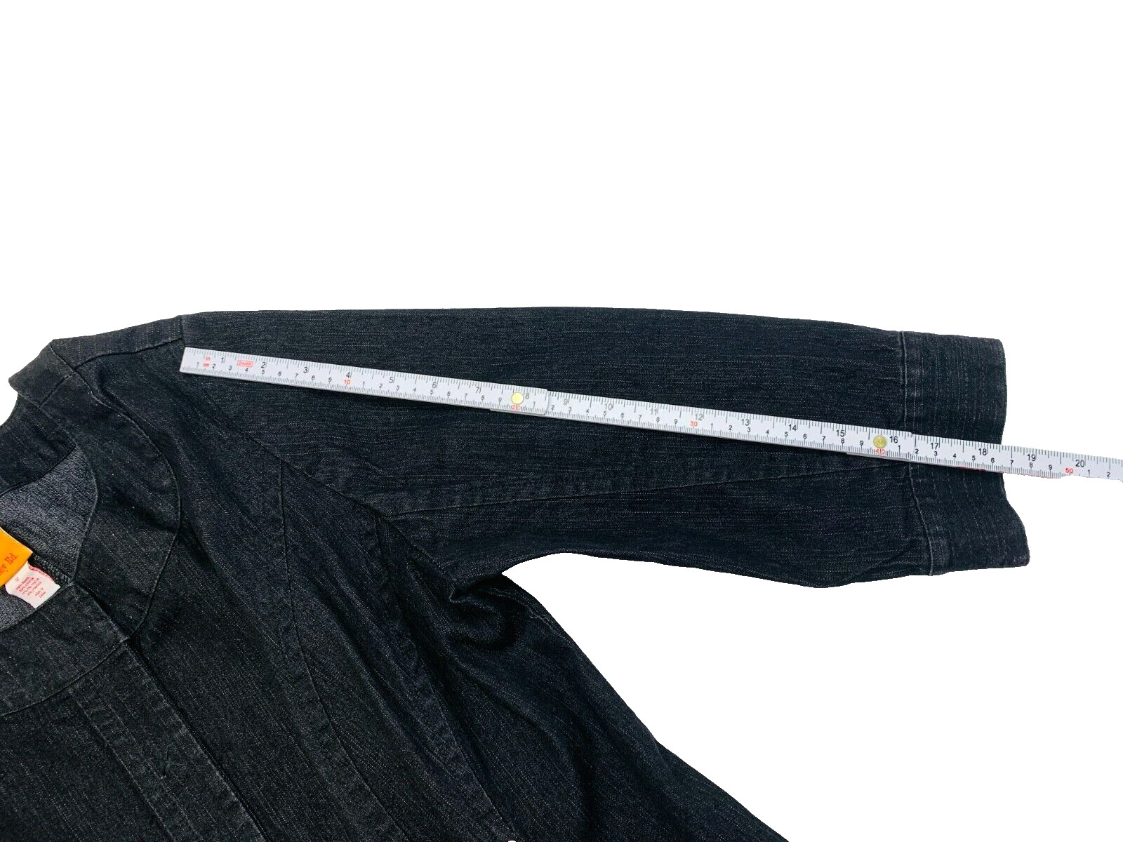 Ruby Rd. Collarless Black Denim Jacket Size 12 St… - image 5