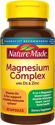 Nature Made Magnesium Complex with Vitamin D3 & Zinc Supplement, 60 Capsules