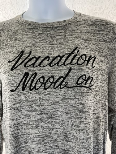 Libian Gray Knit Blouse " Vacation Mood On " Short ~ Long on Side's NWT sz 3X - Picture 2 of 5