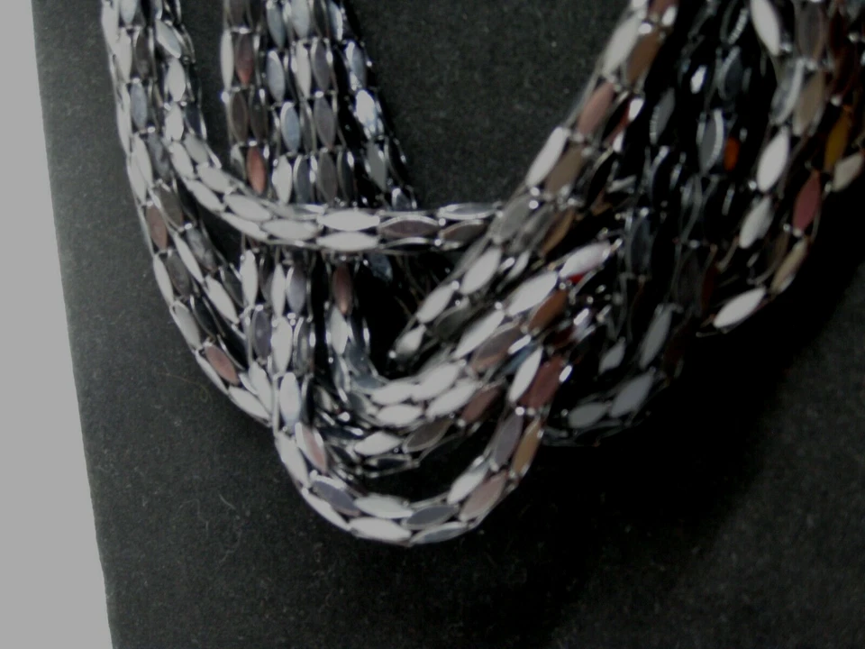 Металлическое ожерелье Joan Rivers TORSADE 18 нитей длина 21 дюйм черное 4-сторонние секции - Изображение 3 из 4