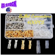 4.0mm Brass Bullet Connectors Male Female Crimp Terminals Automotive Kit 400PCS