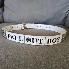 Fall Out Boy white studded belt Official 2005 NWT