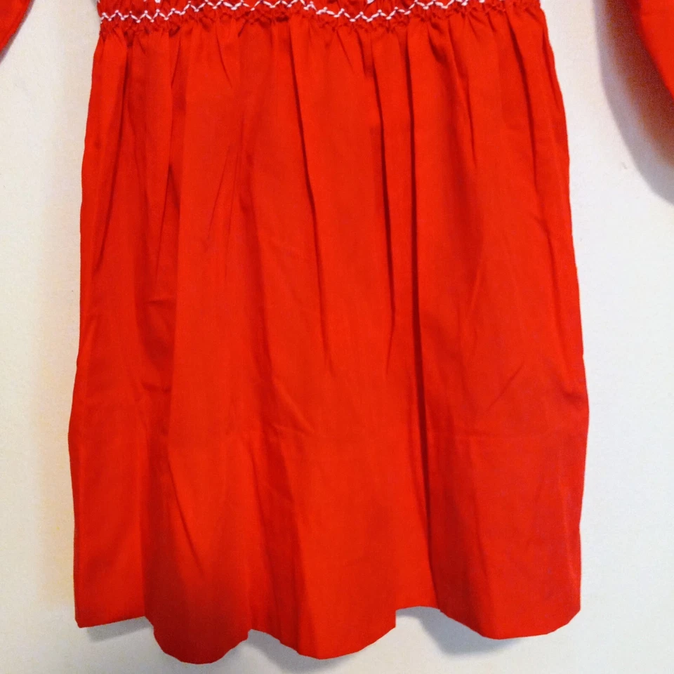 Vestido Vintage Polly Flinders Calado a Mano-Talla 6X-Cuello Peter Pan-Bordado Foto 3 de 4