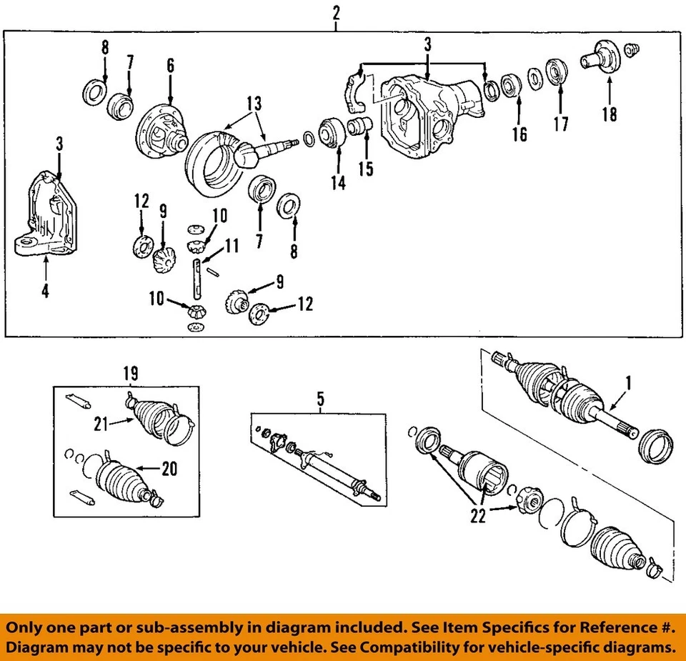 Used Differential Carrier Assembly fits: 2008 Kia Sorento Front AT 3.33 ratio w/ Foto 3 de 4