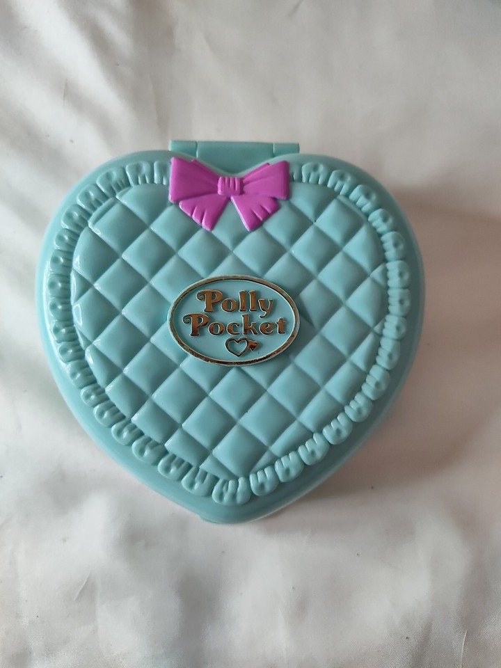 Polly Pocket Baby Time Fun Nursery 1994 Blue Quilted Heart Compact Only