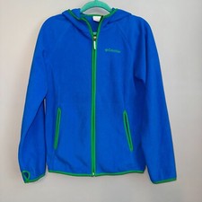 EUC Columbia Fast Trek III Full Zip Fleece Jacket Youth Blue Green Size XL 18/20