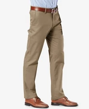 $125 Dockers 33w 30l Men Beige Straight-Fit Stretch Khaki Chino Pants *Damaged*