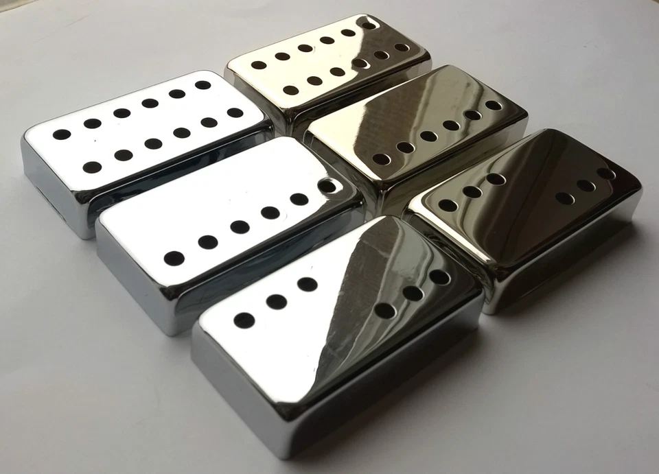 Cubierta de pastilla Humbucker, níquel o cromo plata alemana; 50/52/49 mm; PAF/3x3/6x6