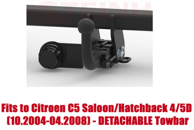 Abnehmbare Zug Stange für Citroen C5 4/5D 2004-2008 & 13Pin Bypass- Relais Set