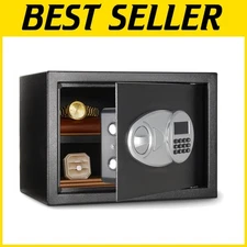 Electronic Safe Box for Cash and Jewelry - Black, 0.5 Cu Ft