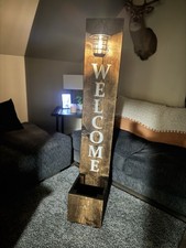 Handmade Wooden Rustic Welcome Porch Sign wit...