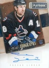 13-14 panini playbook biography trevor linden canucks autograph auto 42/99