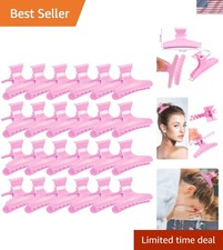 24 Pcs Pink Butterfly Hair Clamps and Claw Clips for Styling, Sectioning, Cut...