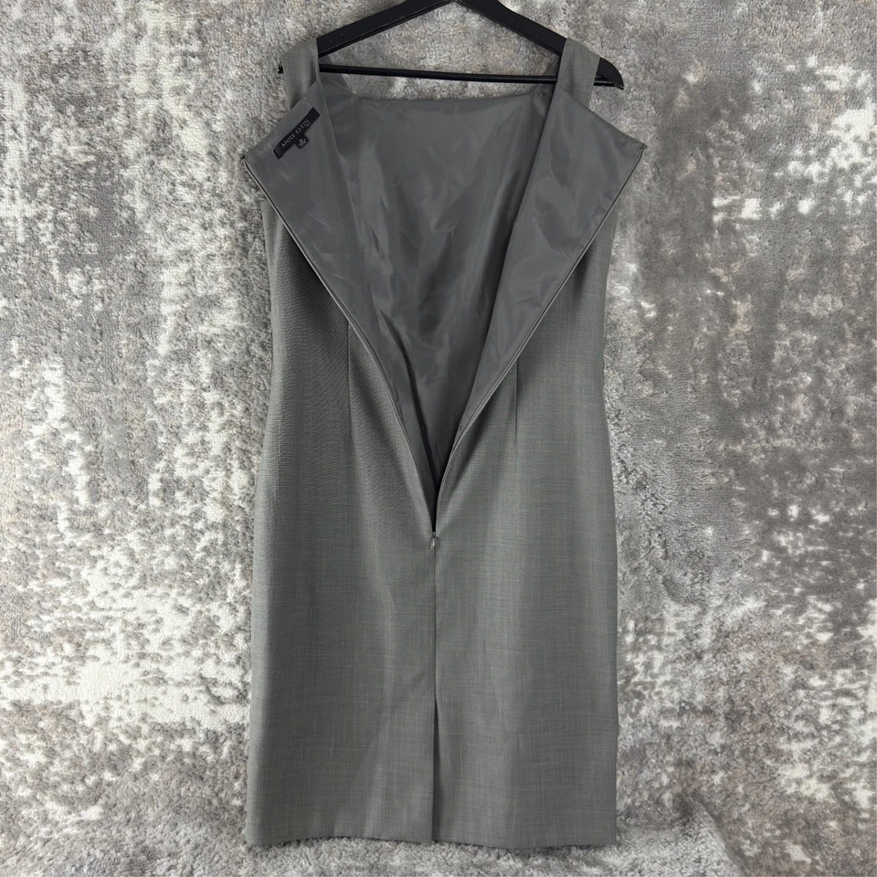 Платье-футляр Anne Klein размер 10 длина до колена серое без рукавов на молнии с подкладкой - Изображение 4 из 4