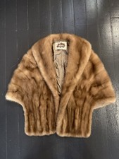 Vintage Mink Fur Stole Shawl Wrap Great Quality Brown Real Fur Soft By Opducke  s