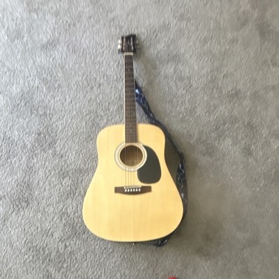 Jay Turser Dreadnought Acoustic Guitar Spruce Natural 6 String w/ Strap