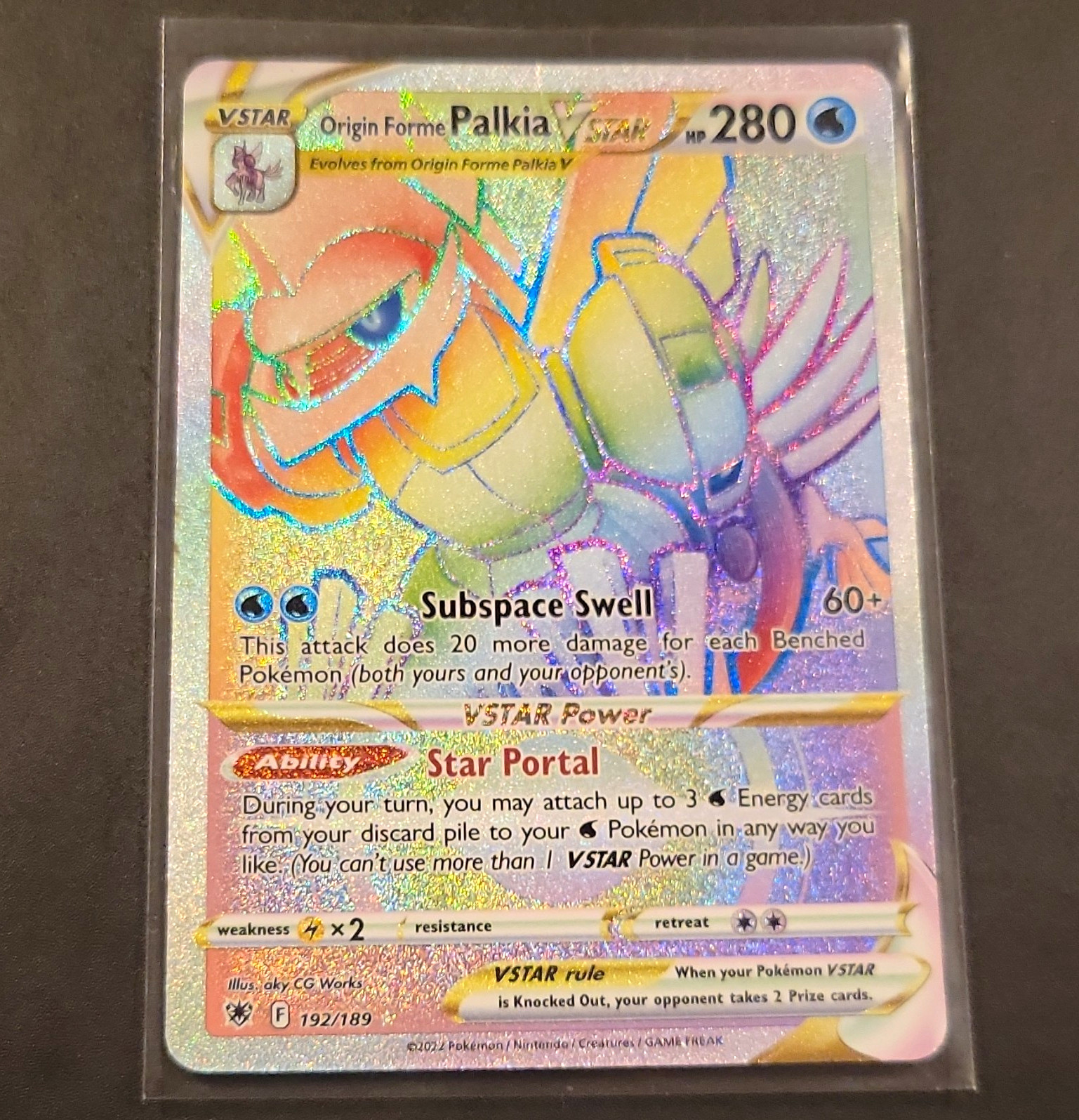 Pokémon TCG Origin Forme Palkia VSTAR 192/189 Secret Rare Holo Full Art
