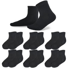 Kids Athletic Socks Cushioned Ankle Socks 6 Pack Breathable Mesh Cotton Sport...