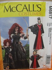 McCALL'S 6817 HALLOWEEN, COSPLAY, VAMPIRESS, MEDEVIL, FAIR MADEN COSTUME PATTERN