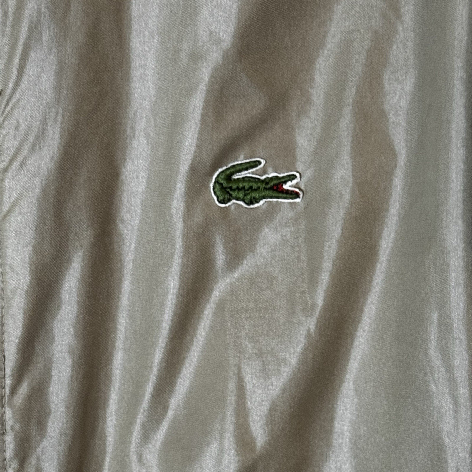 Vintage 80s Izod Lacoste Mens Harrington Jacket Beige Medium Full Zip thumbnail 4