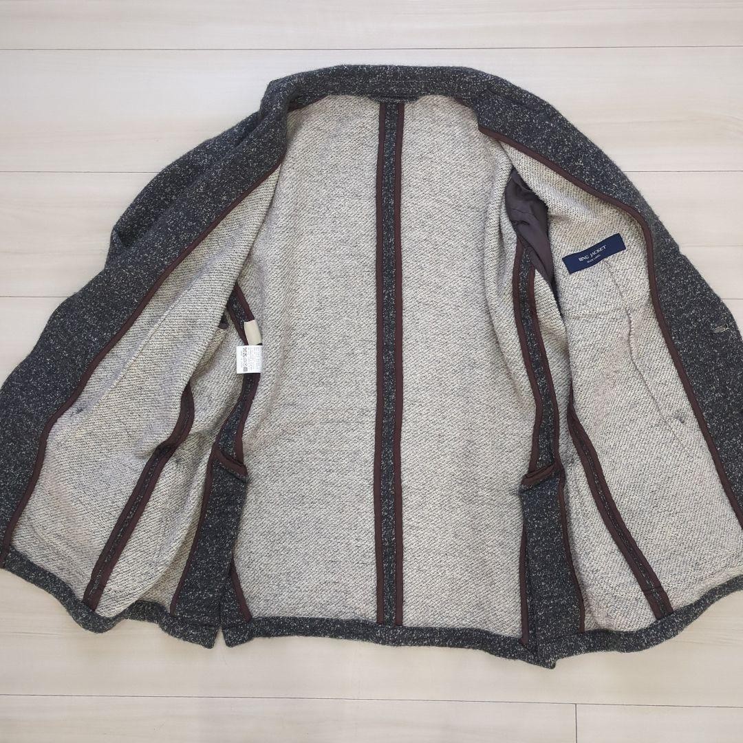 RING JACKET Gray 3 Button Tailored Jacket Alpaca … - image 5