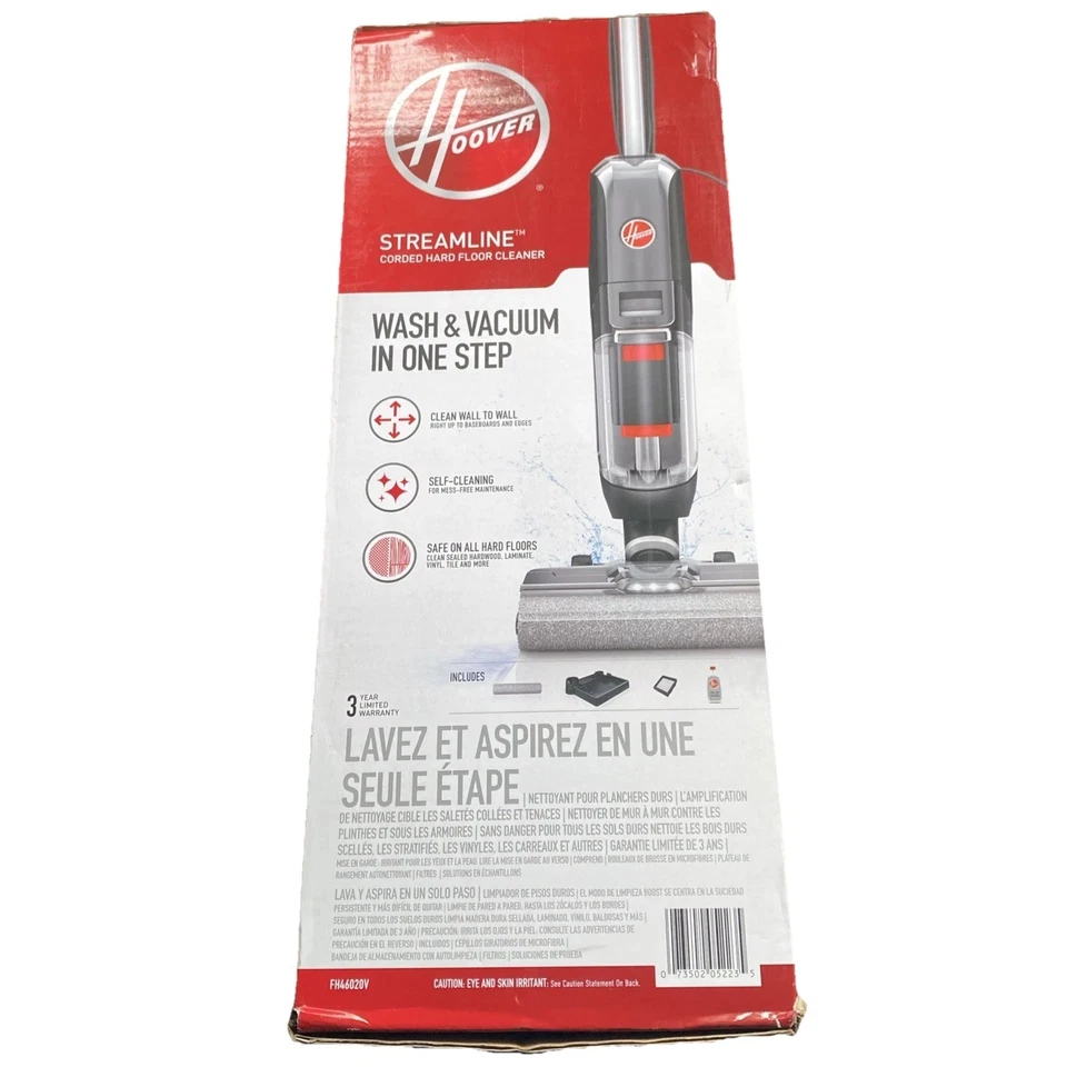 Hoover Streamline Corded Hard Floor Cleaner - Wash/Vac In One Step NEW FH46020V - Image 3 of 3