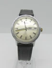Vintage Timex Manual Wind Silver Tone Case & Dial Day Date 35mm Wrist Watch