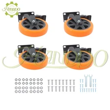 Caster Wheels Swivel Plate Casters 4 Pack 6 inch Heavy Duty with Locking Brake