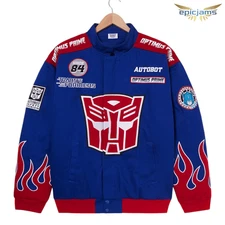 Transformers Optimus Prime Blue Racing Jacket Unisex Size L