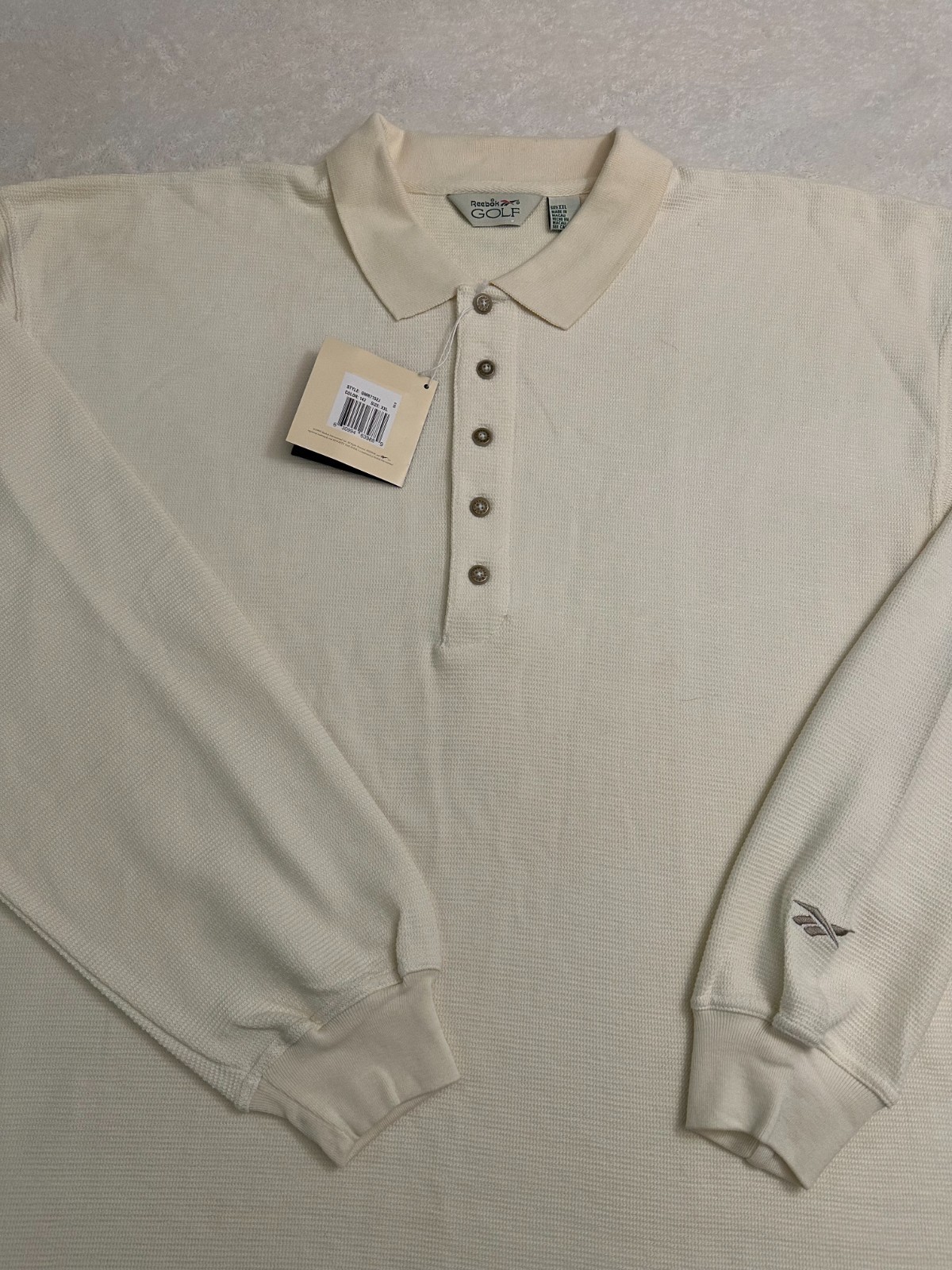 Vintage 1990s 90s Reebok Golf Long Sleeve Collared Polo Shirt, XXL New W/ Tags
