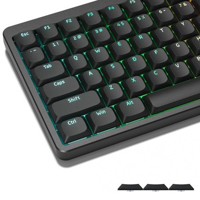 Black Shine Through Low Profile Keycaps PBT 60 65 75 96 100 For MX Switches