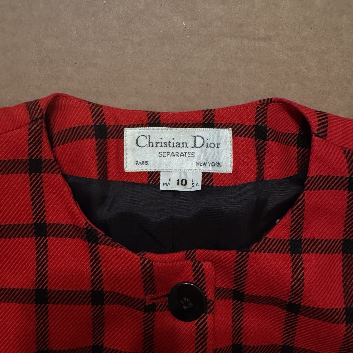 Christian Dior ダブルジャケット レッド Christian Dior ダブルジャケット レッド 中古・古着通販】Christian