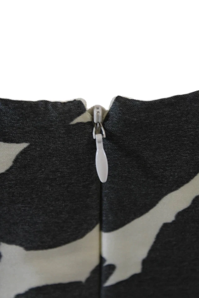 Vestido recto gris sin mangas con cuello cuadrado estampado Charles Chang-Lima para mujer talla 6 Foto 4 de 4