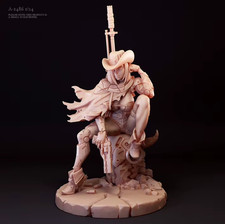 1/24 Cyberpunk Female Gunslinger Resin Model Sci-Fi Miniature with Rifle